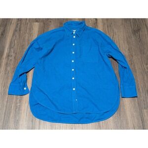 Maeve Anthropologie Tunic Top Button Down Long Sleeve‎ Blue Small